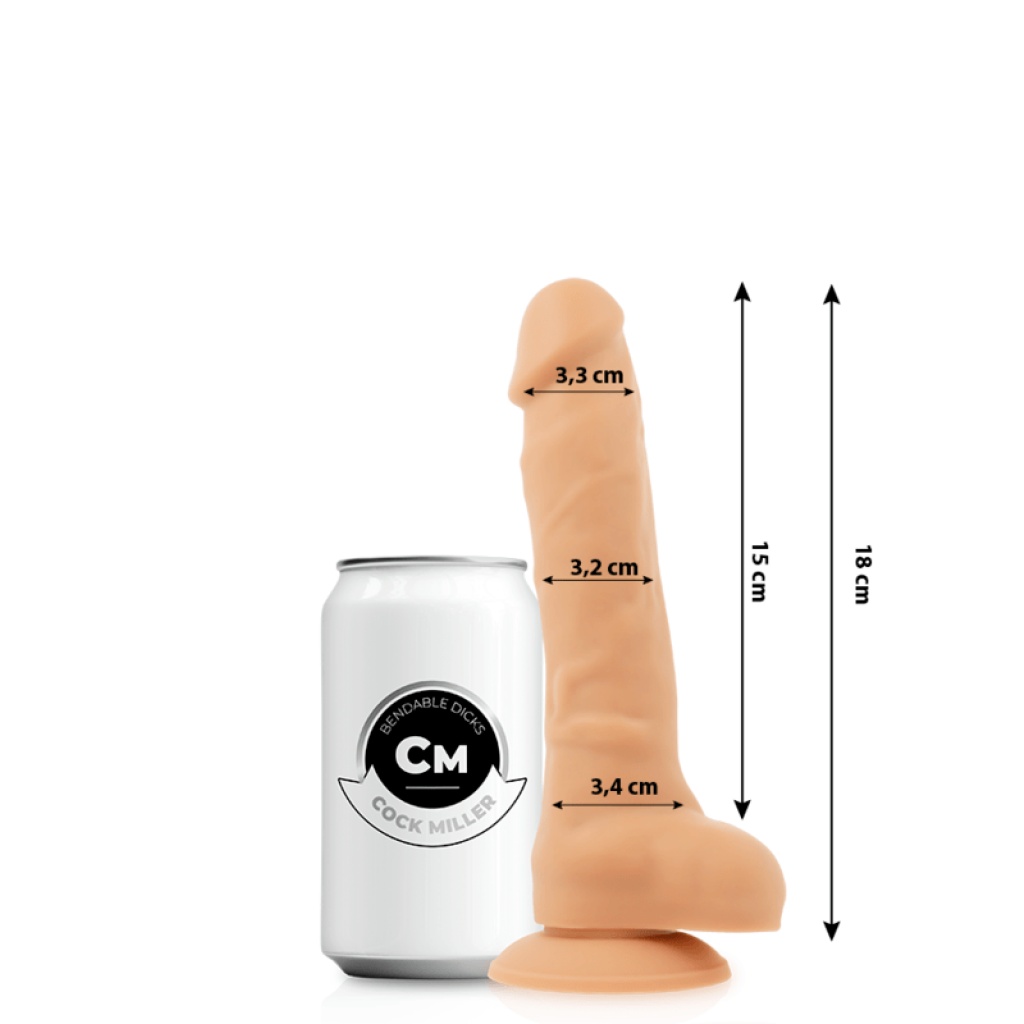 DILDO COCKSIL ARTICOLABILE  IN SILICONE DENSIT 18 CM – COCK MILLER