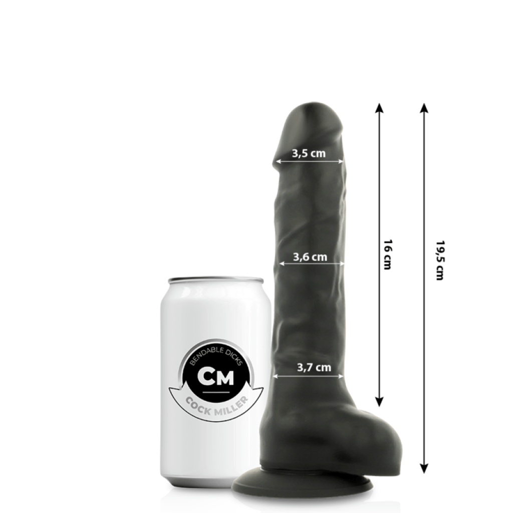 DILDO COCKSIL ARTICOLABILE IN SILICONE DENSIT NERO 19,5 CM – COCK MILLER