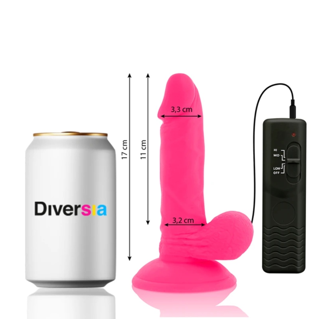 DILDO VIBRANTE FLESSIBILE ROSA 17 CM -O- 3.3 CM – DIVERSIA