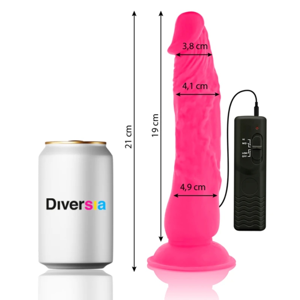 DILDO VIBRANTE FLESSIBILE ROSA 21 CM -O- 4.9 CM – DIVERSIA