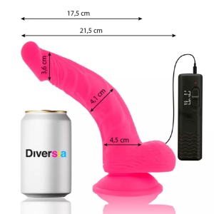 Dildo vibrante flessibile rosa 21,5 cm 0 4,5 cm - Diversia