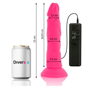 Dildo vibrante flessibile rosa 23 cm 0 4.3 cm - Diversia