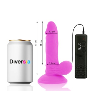 Dildo vibrante flessibile viola 17 cm O 3.3 cm - Diversia