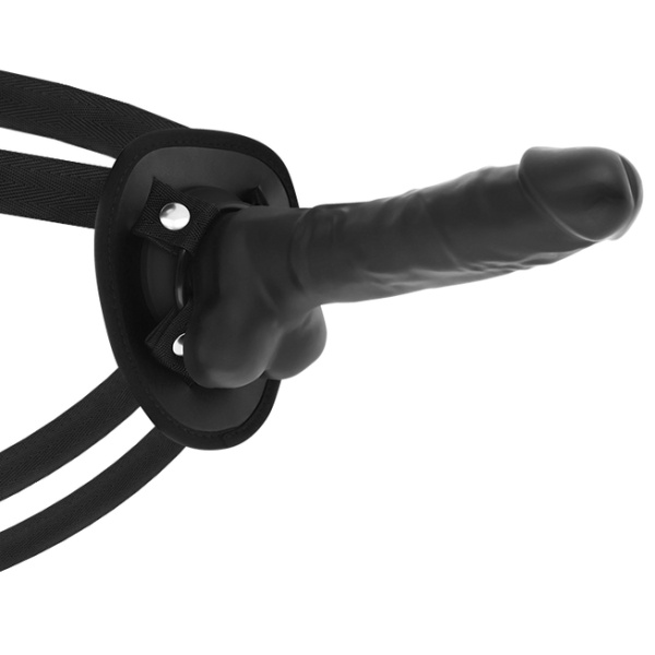 STRAP ON IMBRACATURA E DILDO COCKSIL SILICONE NERO 18 CM - COCK MILLER - immagine 3