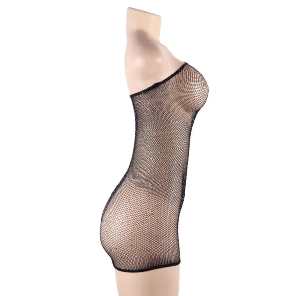 QUEEN LINGERIE - ABITO BODY A RETE CON DIAMANTI S/L - immagine 5