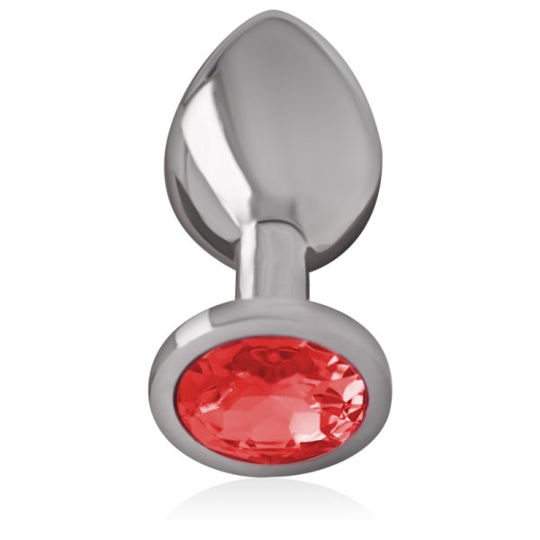 PLUG ANALE IN METALLO CON CRISTALLO ROSSO MISURA M - INTENSE - immagine 3