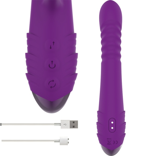 VIBRATORE MULTIFUNZIONE RICARICABILE IGGY UP  DOWN CON STIMOLATORE CLITORIDE VIOLA - INTENSE - immagine 5