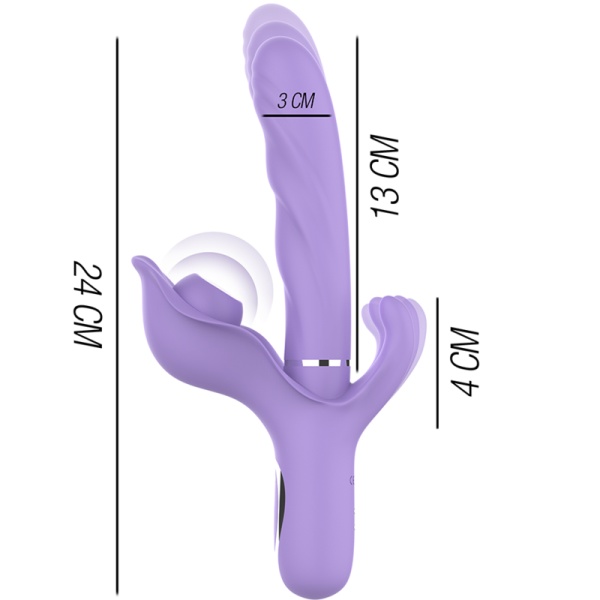 VIBRATORE MULTIFUNZIONE RICARICABILE BILLIE ASPIRANTE E PULSANTE VIOLA - INTENSE - immagine 4