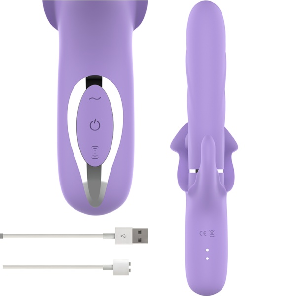 VIBRATORE MULTIFUNZIONE RICARICABILE BILLIE ASPIRANTE E PULSANTE VIOLA - INTENSE - immagine 5