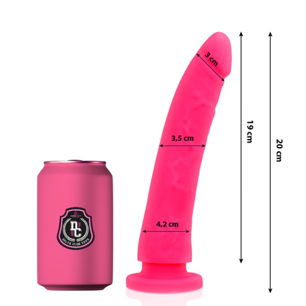 DILDO IN SILICONE MEDICO ROSA  20 CM -O- 4 CM - DELTA CLUB - immagine 2