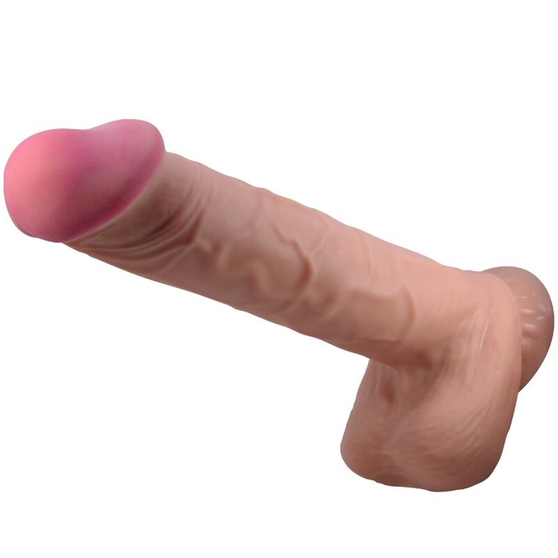 PRETTY LOVE – DILDO REALISTICO SLIDING SKIN SERIES CON VENTOSA SCORREVOLE DELLA PELLE MARRONE 26 CM