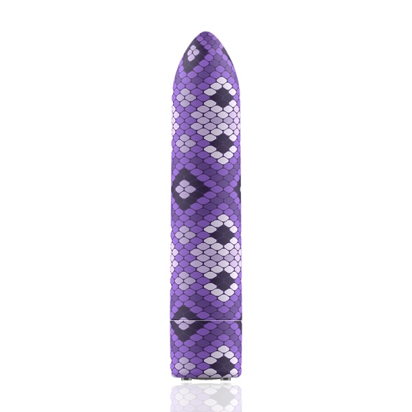 VIBRATORE CLASSICO RICARICABILE 10 VIBRAZIONI PURPLE SNAKE - CUSTOM BULLETS - immagine 3