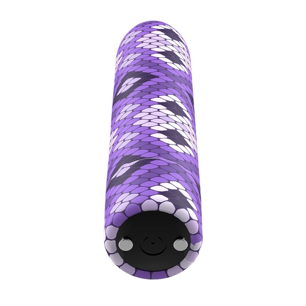 VIBRATORE CLASSICO RICARICABILE 10 VIBRAZIONI PURPLE SNAKE - CUSTOM BULLETS - immagine 4