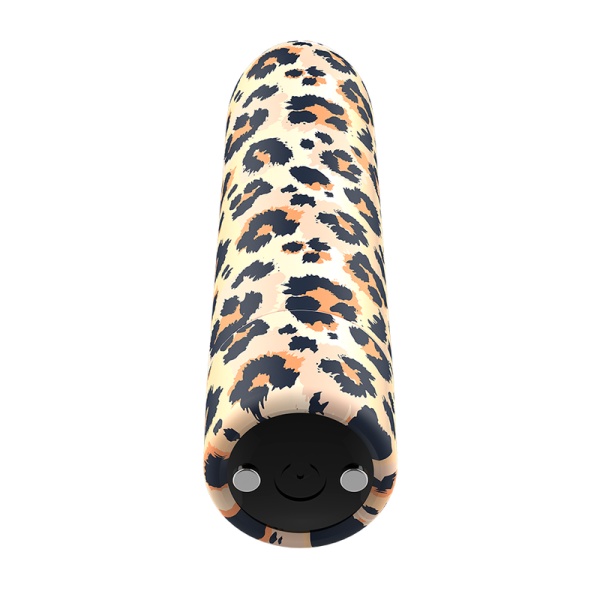 VIBRATORE CLASSICO RICARICABILE 10 VIBRAZIONI LEOPARD - CUSTOM BULLETS - immagine 3