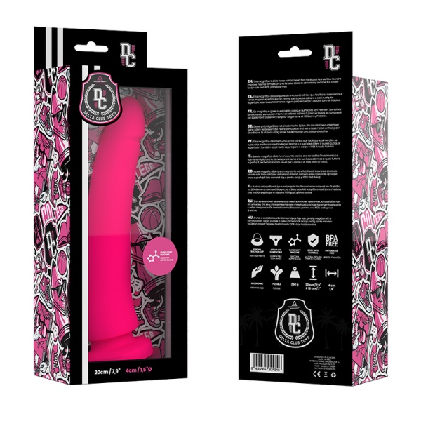 DILDO IN SILICONE MEDICO ROSA  20 CM -O- 4 CM - DELTA CLUB - immagine 4