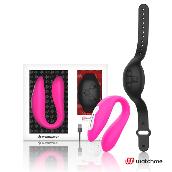 VIBRATORE PER COPPIA E TELECOMANDO CON TECNOLOGIA WATCHME FUCSIA/NERO - WEARWATCH - immagine 2