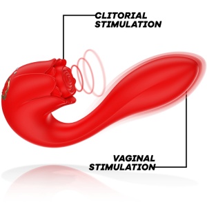 Stimolatore vibrante vaginale e del clitoride rosso