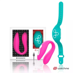 Vibratore per coppia e telecomando Watchme fucsia/acqua - Wearwatch