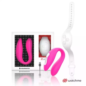 Vibratore per coppia e telecomando Watchme fucsia/bianco - Wearwatch