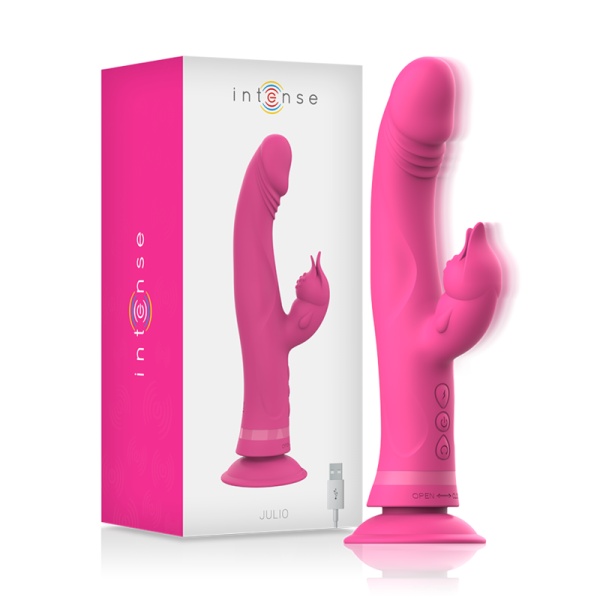 Vibratore rabbit Julio in silicone rosa - Intense