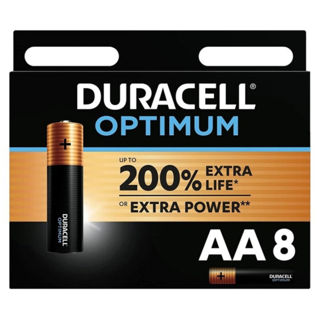DURACELL – OPTIMUM 200 BATTERIA ALCALINA AA LR6 8 UNIT