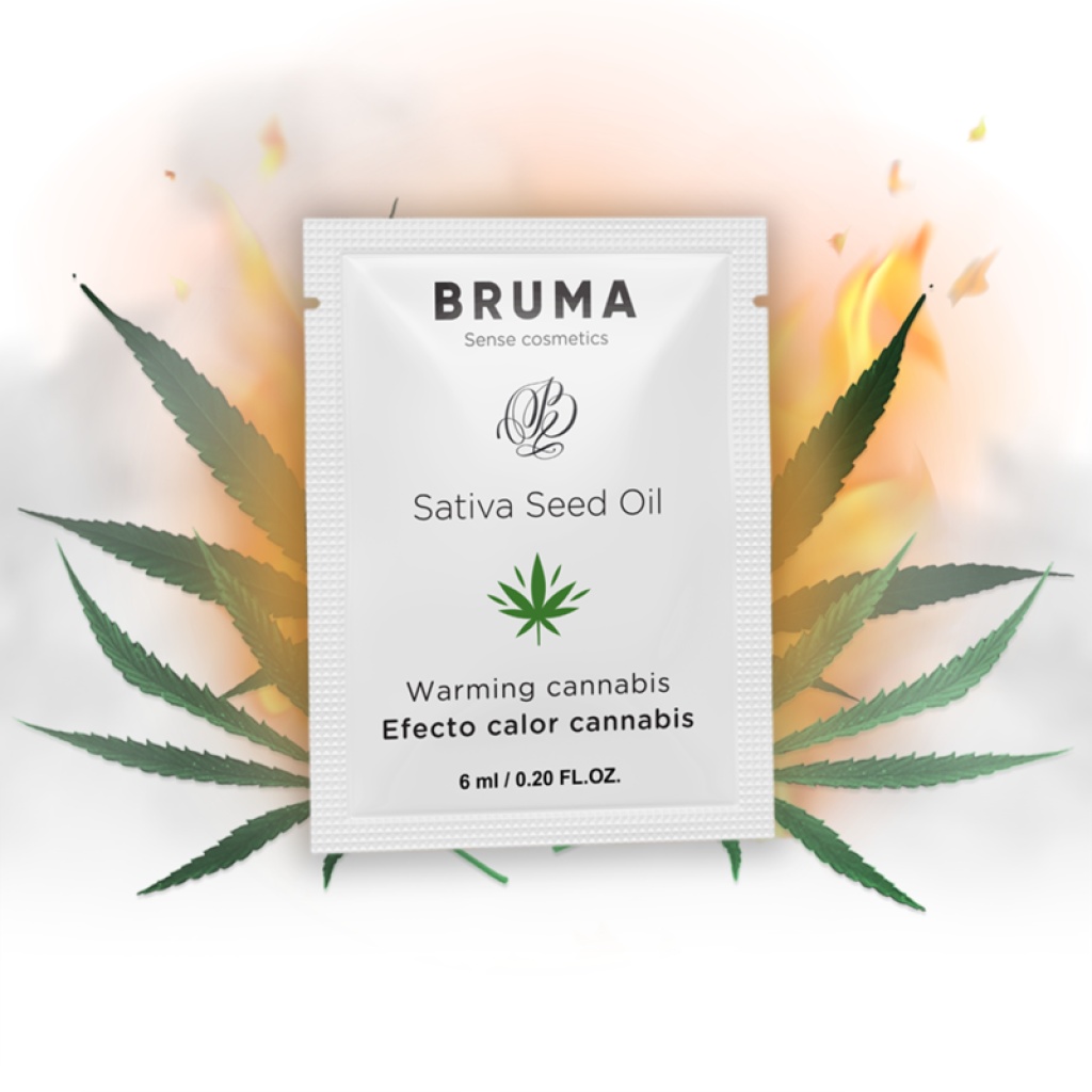 BRUMA – GEL SCORREVOLE ALL”OLIO DI SEMI DI SATIVA GUSTO CANNABIS RISCALDANTE 6 ML