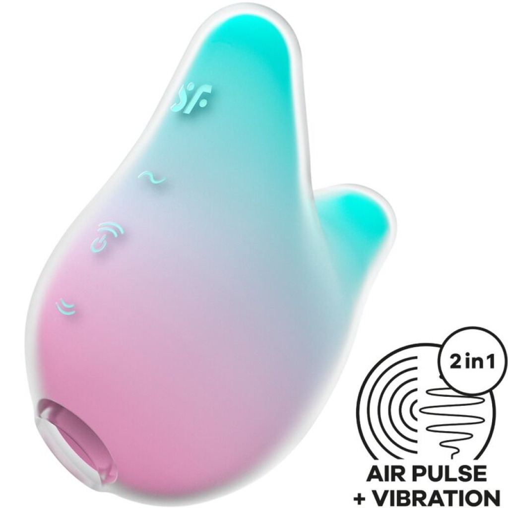 STIMOLATORE CLITORIDE E VIBRATORE MERMAID VIBES MENTA E ROSA – SATISFYER