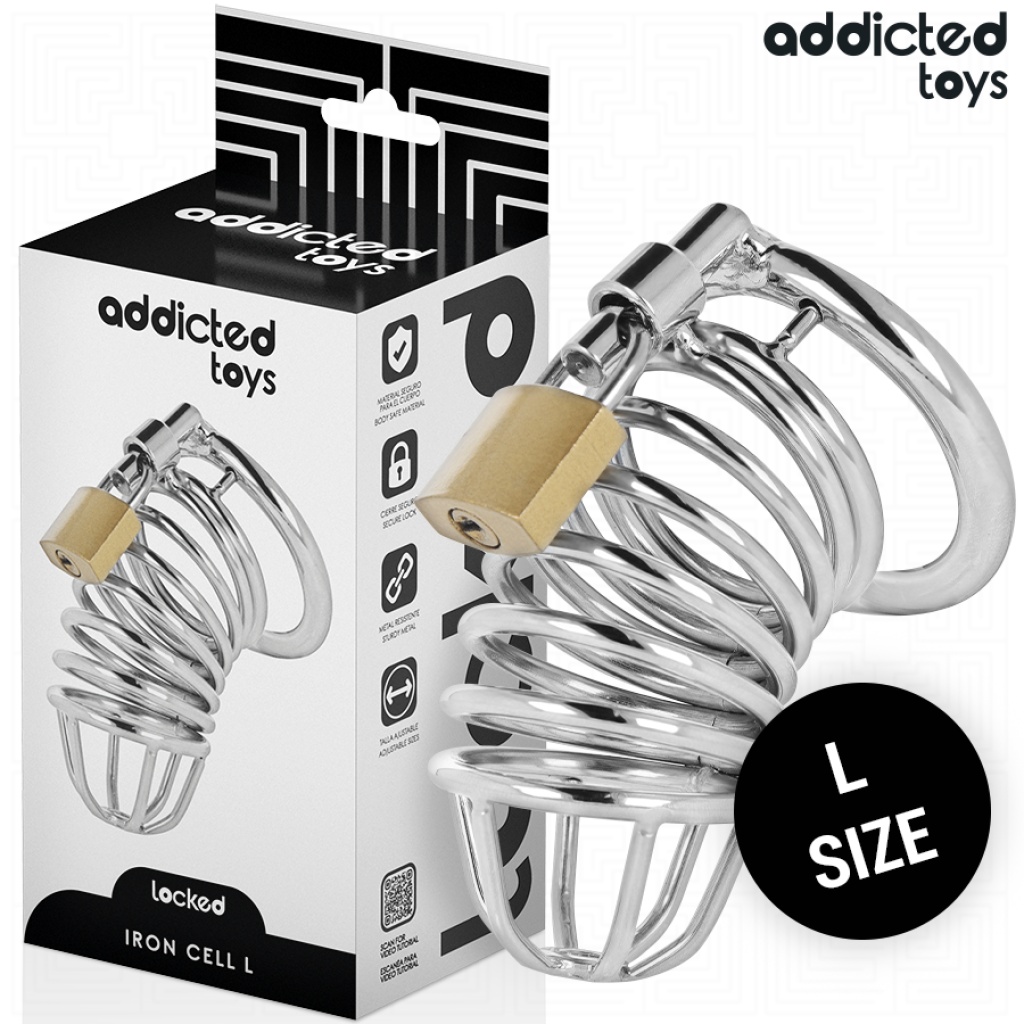 ADDICTED TOYS LOCKED – GABBIA PER PENE IN METALLO CON CELLULE DI FERRO 5 CM TAGLIA L