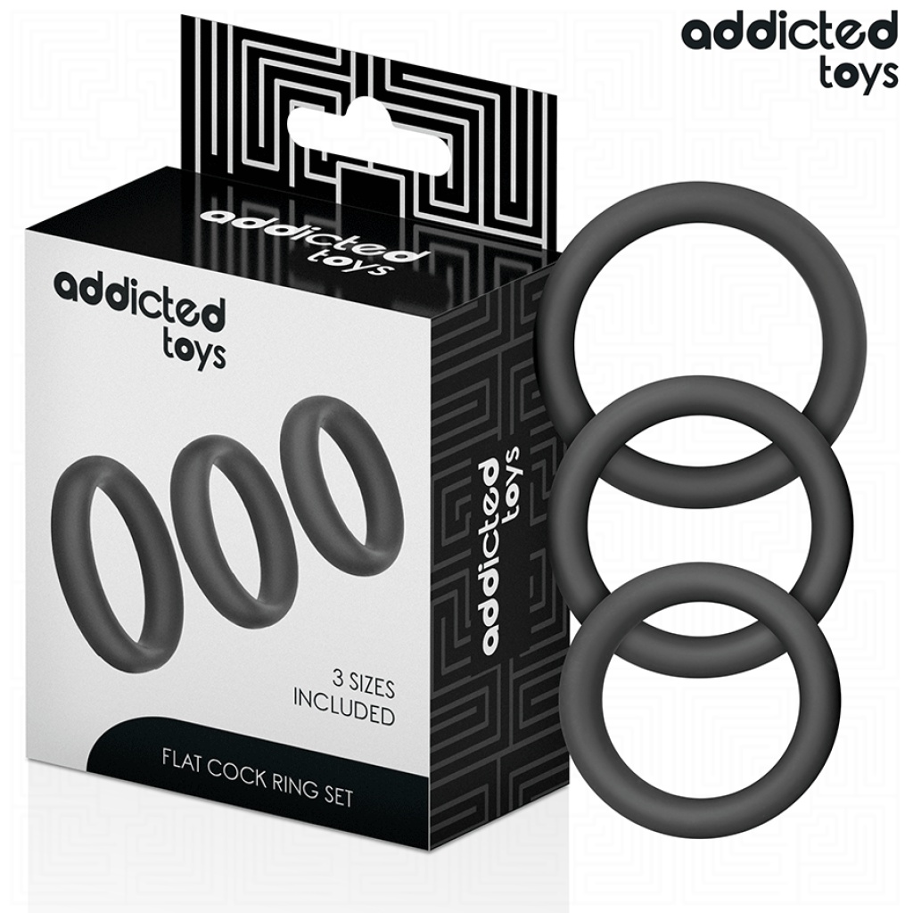 ADDICTED TOYS – SET DI ANELLI PIATTI IN SILICONE