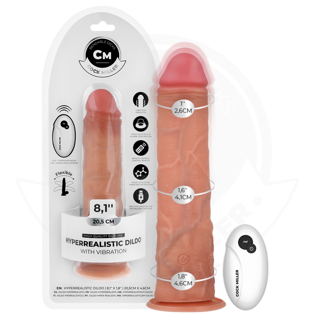 COCK MILLER – DILDO REALISTICO CON VENTOSA E TELECOMANDO VIBRAZIONE 20,5 CM