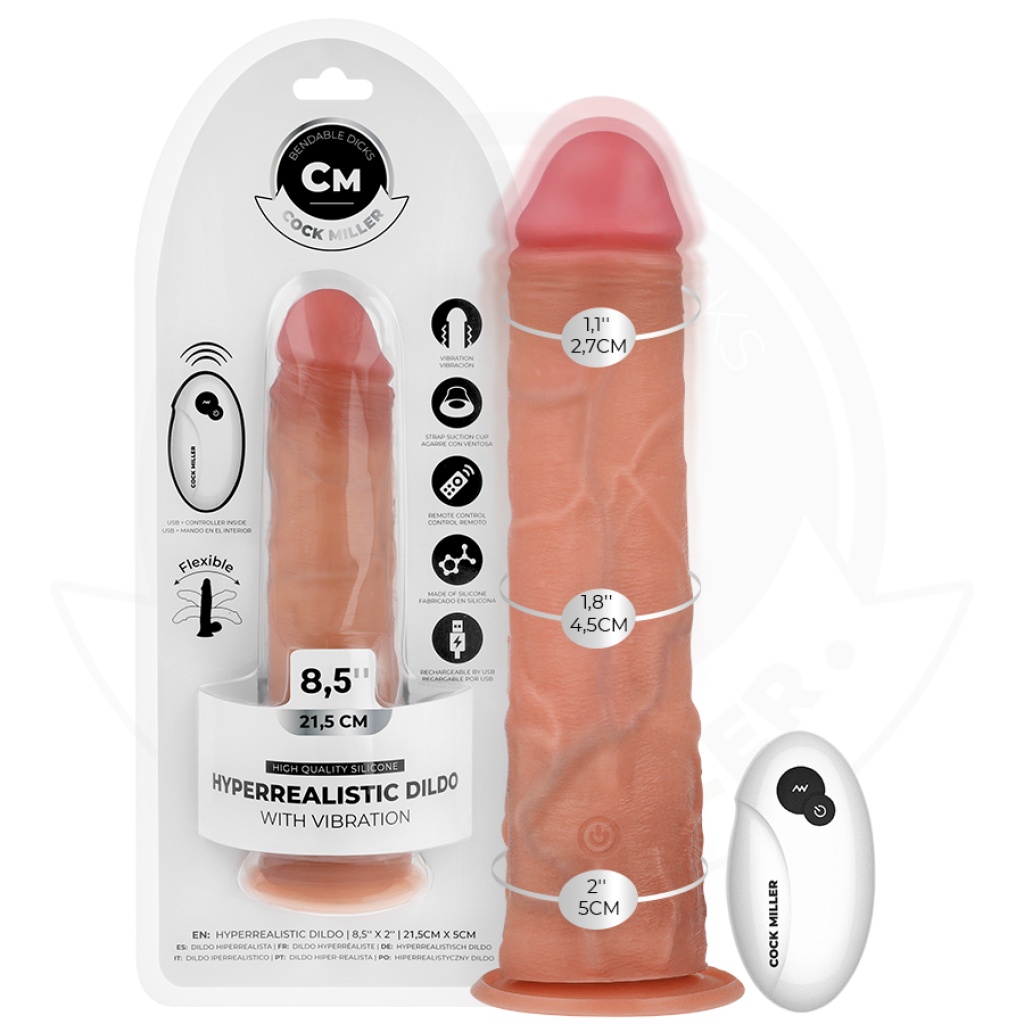 COCK MILLER – DILDO REALISTICO CON VENTOSA E VIBRAZIONE CON TELECOMANDO 21,5 CM