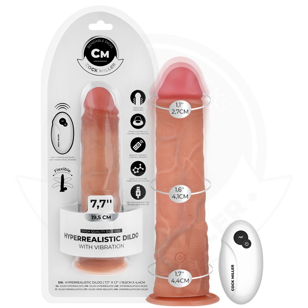 COCK MILLER – DILDO REALISTICO CON VENTOSA E VIBRAZIONE TELECOMANDO 19,5 CM